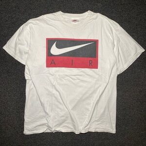 Vintage y2k Nike Air 90's big center swoosh logo white shirt size large